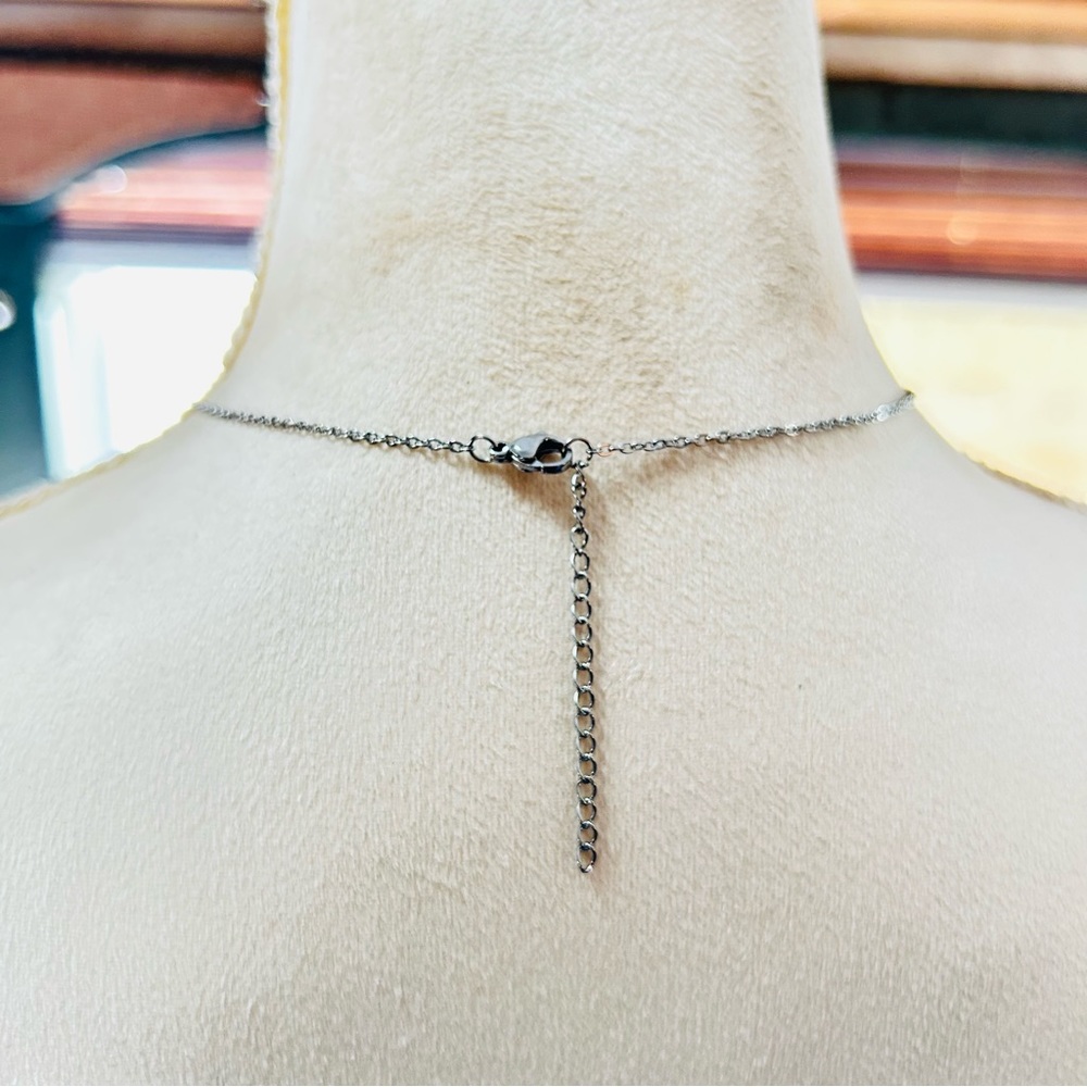 Handcrafted Repurpose Rhinestone Dangle Pendant O… - image 4